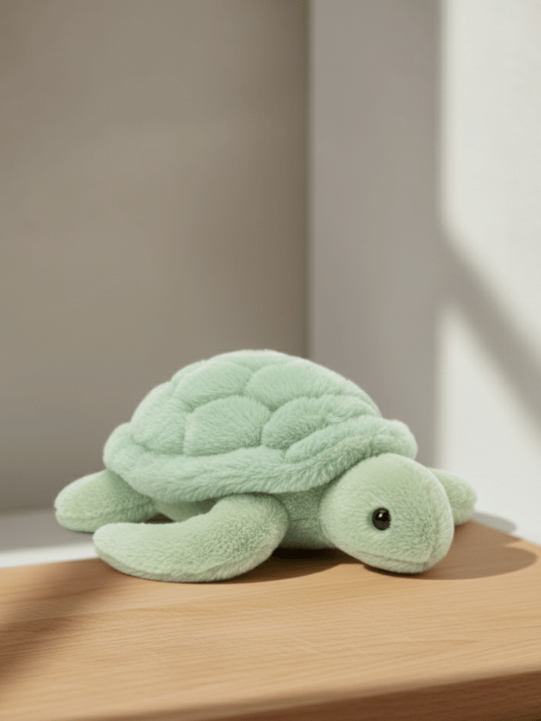 25cm soft green plush turtle toy, a comforting companion for a baby room